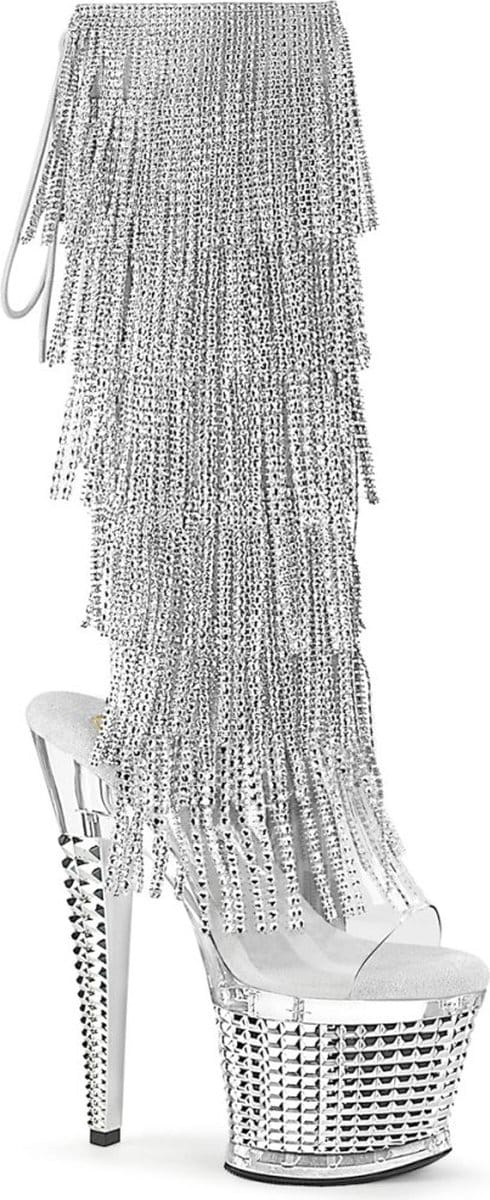 Pleaser - SPECTATOR2017RSF Plateau Laarzen - US 6 - 36 Shoes - Zilverkleurig/Transparant
