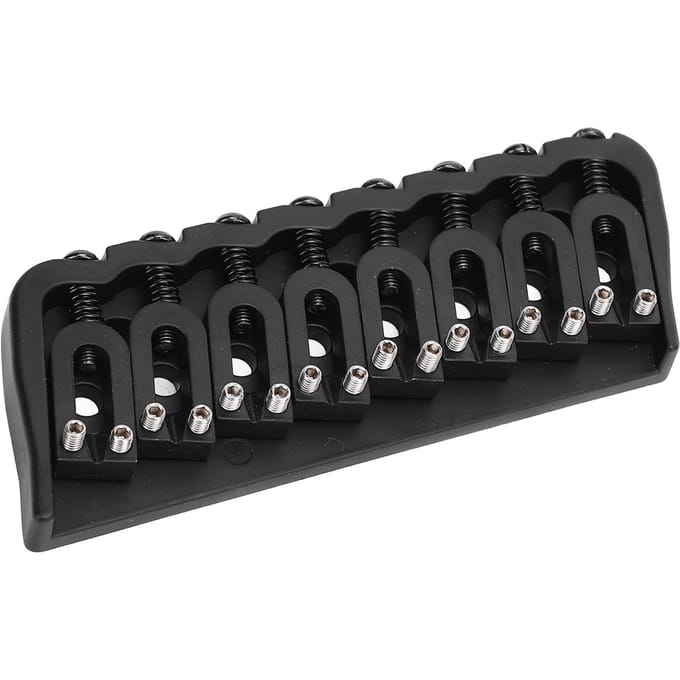 Chevalet à 8 cordes à sillets, cordes traversantes, chevalet hardtail de remplacement pour guitare électrique, espacement 10,8 mm black