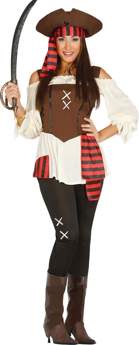 Fiestas Guirca Verkleedpak 7 Zeeën Dames Polyester Bruin Mt Xl
