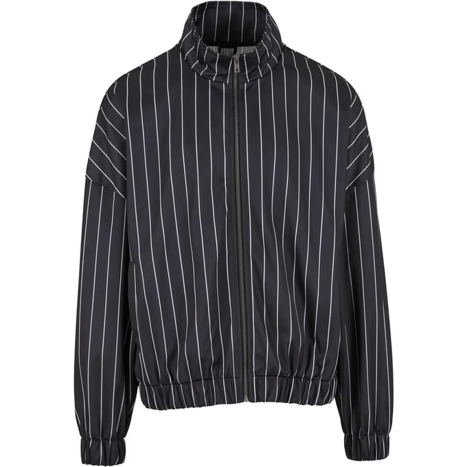 Urban Classics - Pinstripe Trainings jacket - M - Zwart/Wit