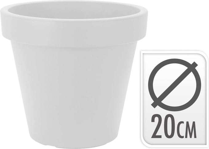 Bloempot EK rond 20 cm wit