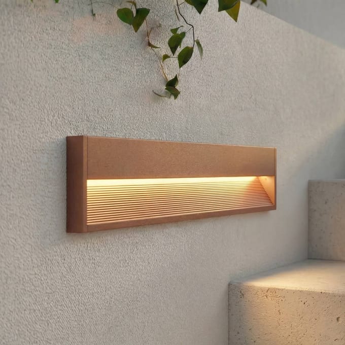Lucande LED buiten wandlamp Trevin, 60 cm, IP65, aluminium