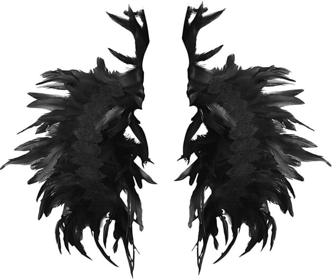 Gothic Veren Schoudercape en Sjaal voor Halloween, Carnavalskostuum en Cosplay Accessoires