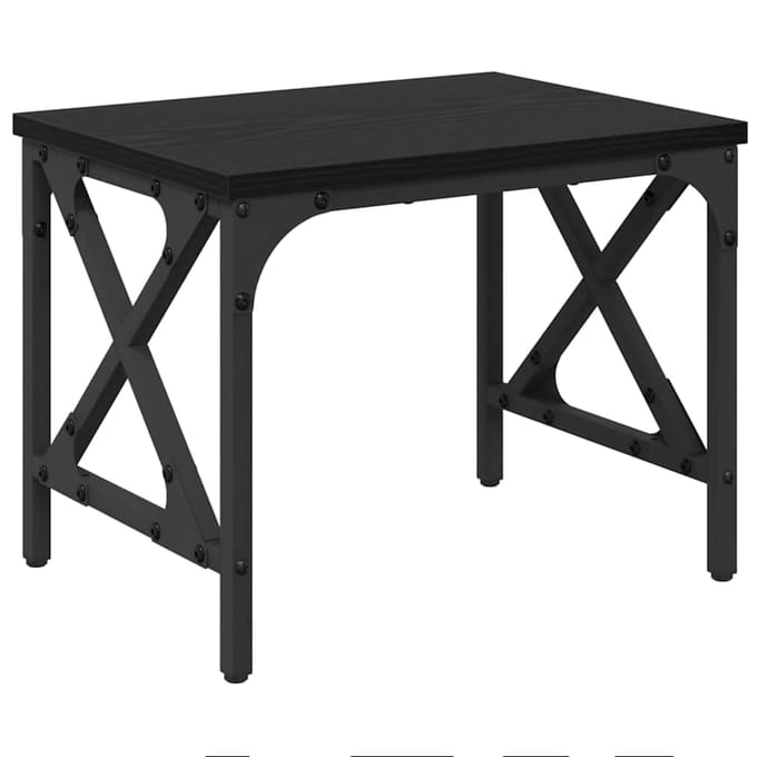 vidaXL - Printerstand - Zwart - eiken - 40 - x - 30 - x - 31 - cm - Bewerkt - hout