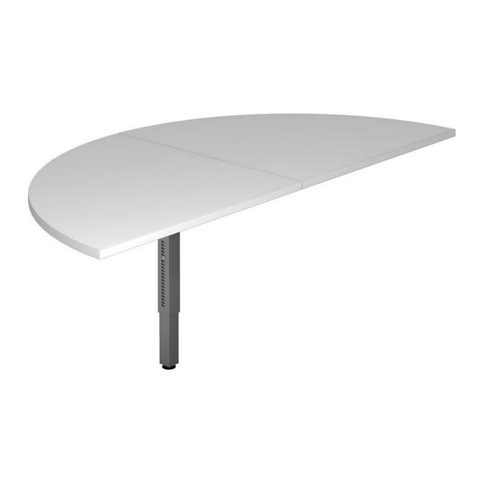 Aanschuiftafel Breno, voor Breno bureaus, ⌀ 1600 mm, lichtgrijs/grafiet