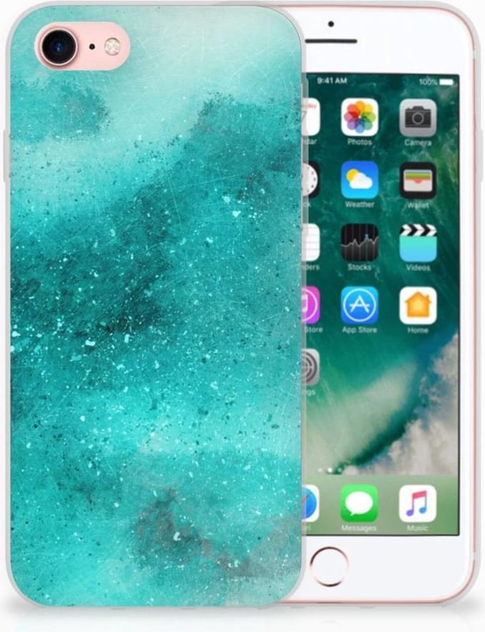 Hoesje maken iPhone SE 2022 | SE 2020 | 8 | 7 Painting Blue