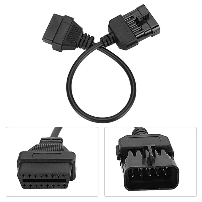 10-pins naar 16-pins OBD2 Diagnostische Kabel Adapter Connector Past voor Opel black
