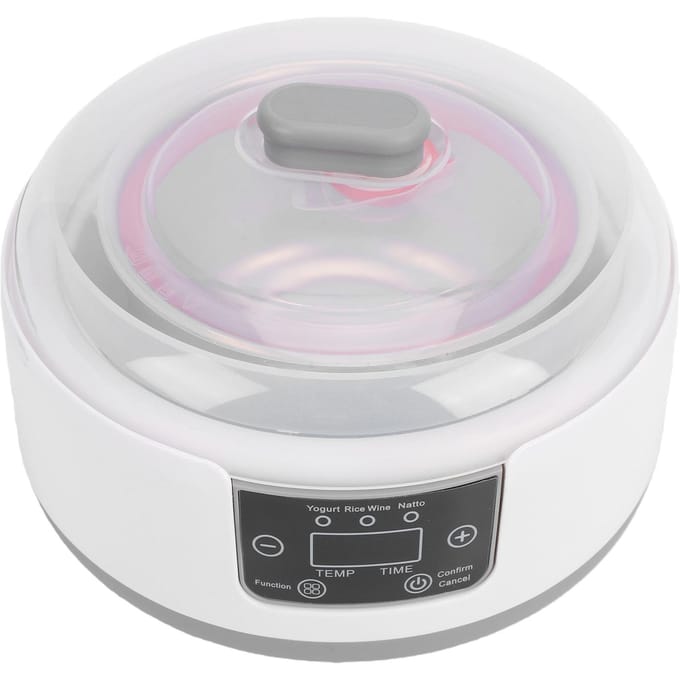 Automatische Yoghurtmaker 1.2L LED Display Roestvrij Staal Constante Temperatuur Yoghurt Machine met Instelbare Temperatuur L white