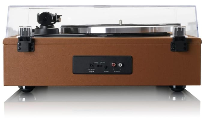 Lenco LS-430BN Platenspeler met luidsprekers en Bluetooth, Riem aangedreven, Voorversterker, Lenco bruin