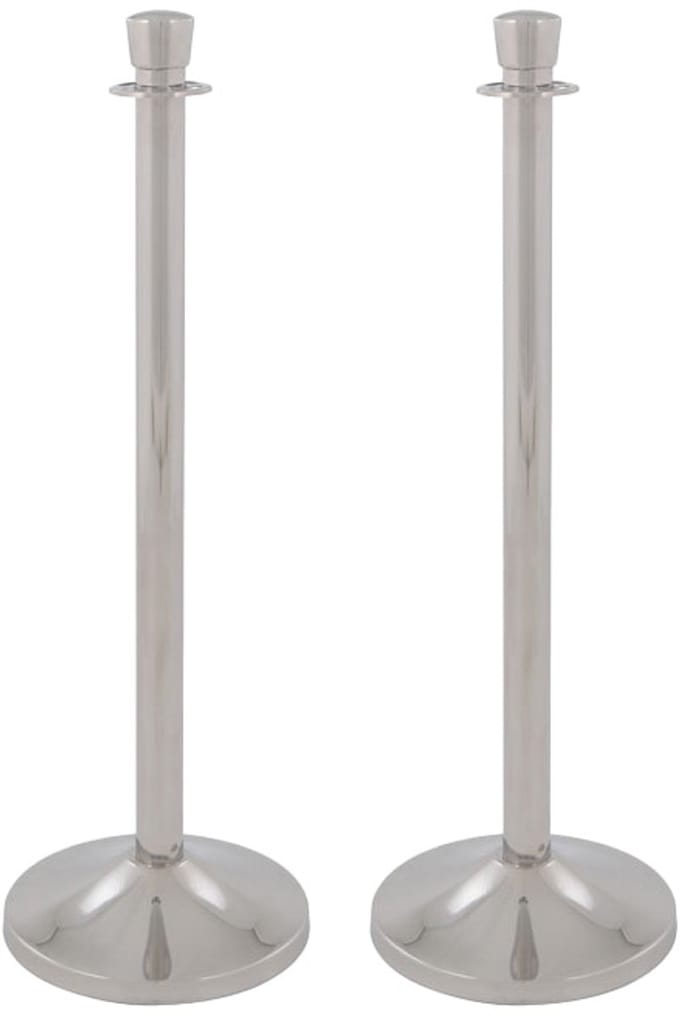 V-Part - Afzetpalen - Set van 2 stuks - Chroom - RVS