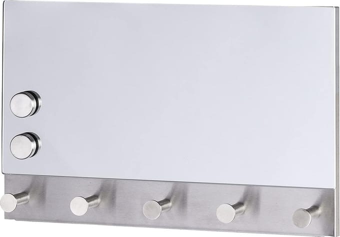Wenko Kapstok 5-haaks 30 X 19 Cm Glas Zilver