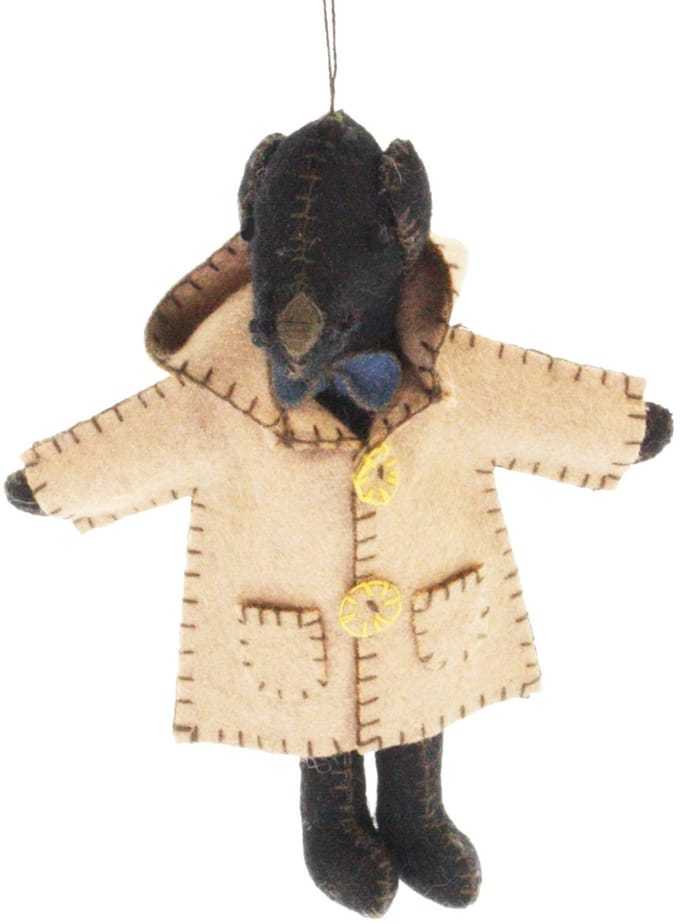 Vilt Hond met bruine jas, vilt 15,2cm