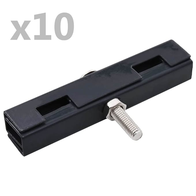 Vidaxl Connecteurs en U pour Panneaux de Clôture, 10 Ensembles, Anthracite gray