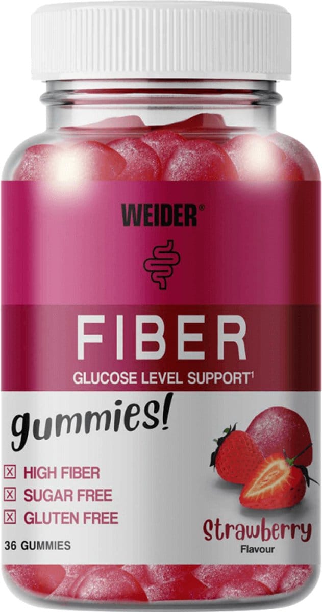 Weider Fiber Gummies (36) Strawberry - Functionele voeding - Supervoeding