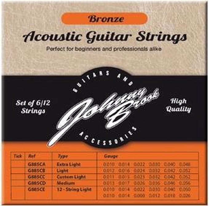 Set van 6 Bronzen Akoestische Gitaar Snaren