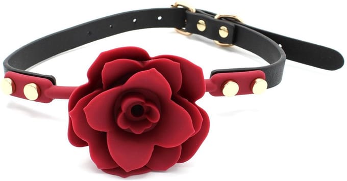 Siliconen Red Rose Gag - Verstelbare Rode Roos Mondknevel - Siliconen