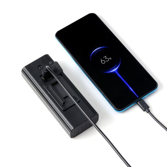 Feu avant de vélo à 8led, haute luminosité, Rechargeable, puissance 9600mAh Without Display noir