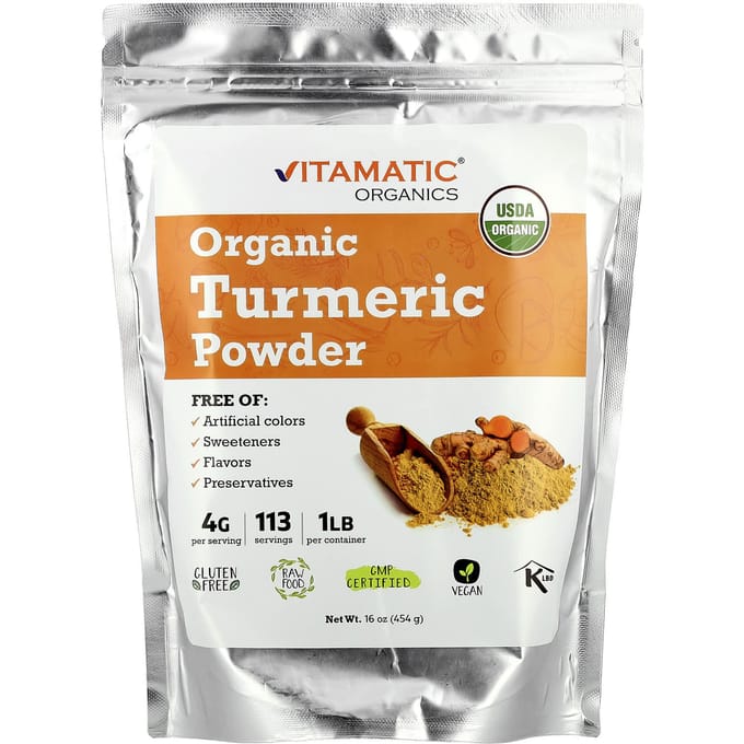 Vitamatic, biologisch kurkumapoeder, 454 gram (454 gr)