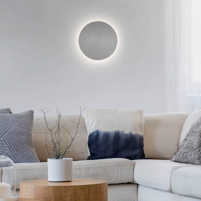 Paul Neuhaus LED wandlamp batterij Puntua Ø 18 cm grijs