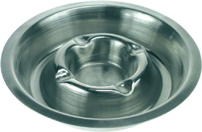 Asbak metaal verchroomd 170mm rvs stapelbaar | 25 stuks