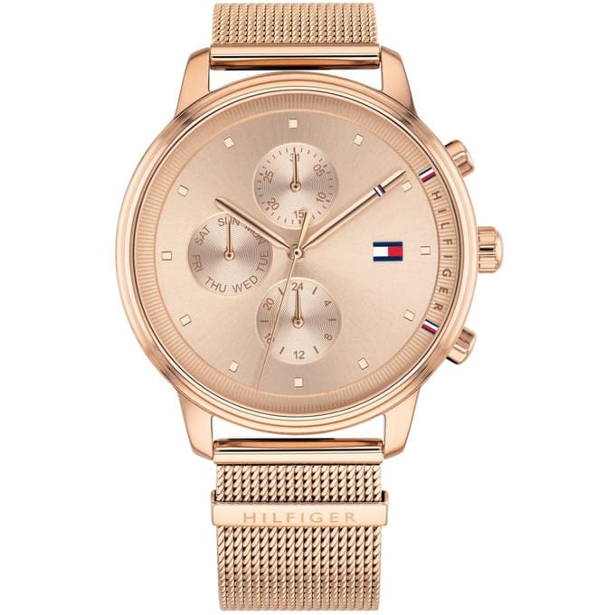 Montre pour femme Tommy Hilfiger 1781907 Chronographe Or Rose 38mm rose vif