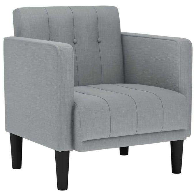 vidaXL - Fauteuil - met - armleuningen - Lichtgrijs - 53 - cm - Stof