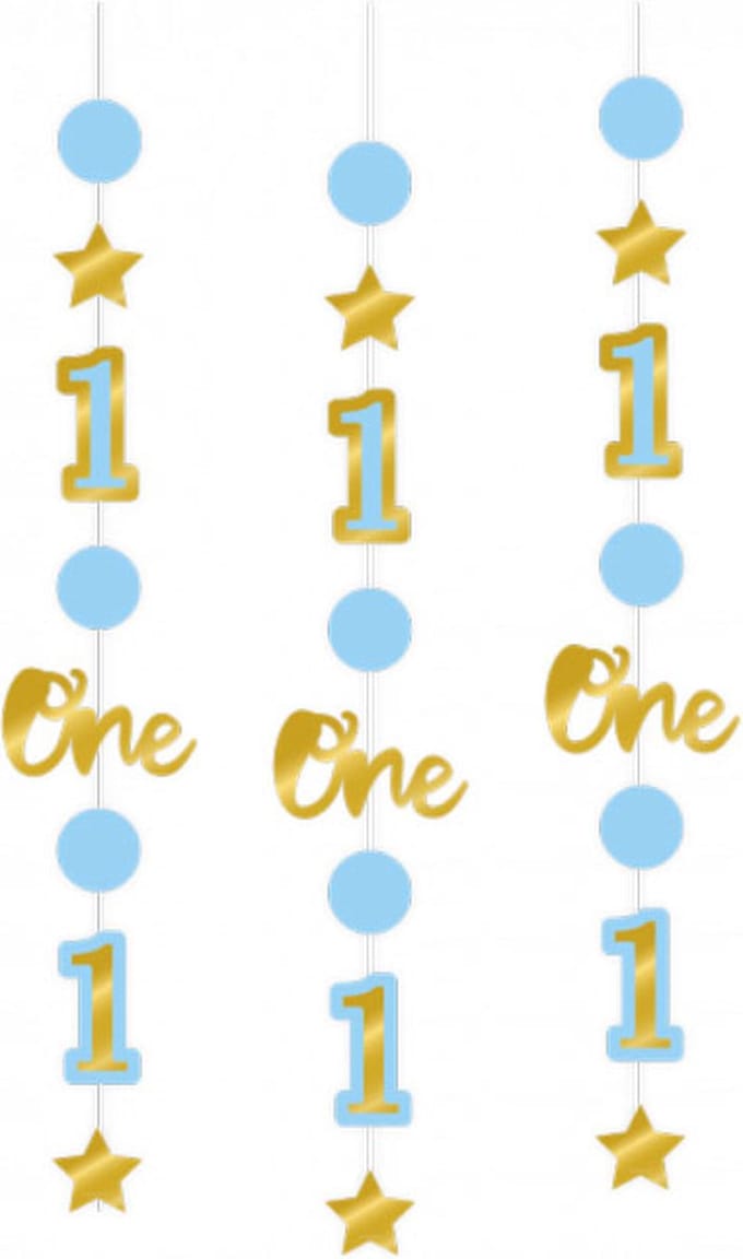 Hanging decoration - First birthday boy (3pcs)