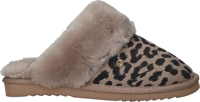 Warmbat Collie Pantoffels - Dames - Taupe - Maat:44