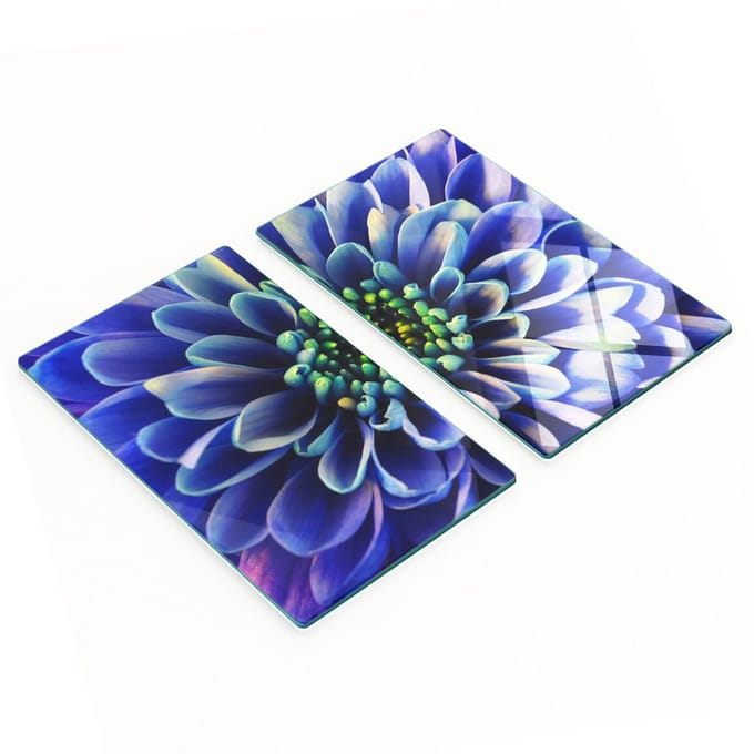 Set van gehard glazen snijplanken met asterprint, 2x30x52 cm