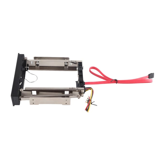 Adaptateur Disque Dur SATA Interne Support Acier Inoxydable SATA II Hot Swap 3Gbps 5.25 Sans Tiroir gray