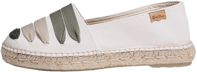 ROSE-CM | Platte espadrille voor dames met bandjes - KHAKI, 42 jaar