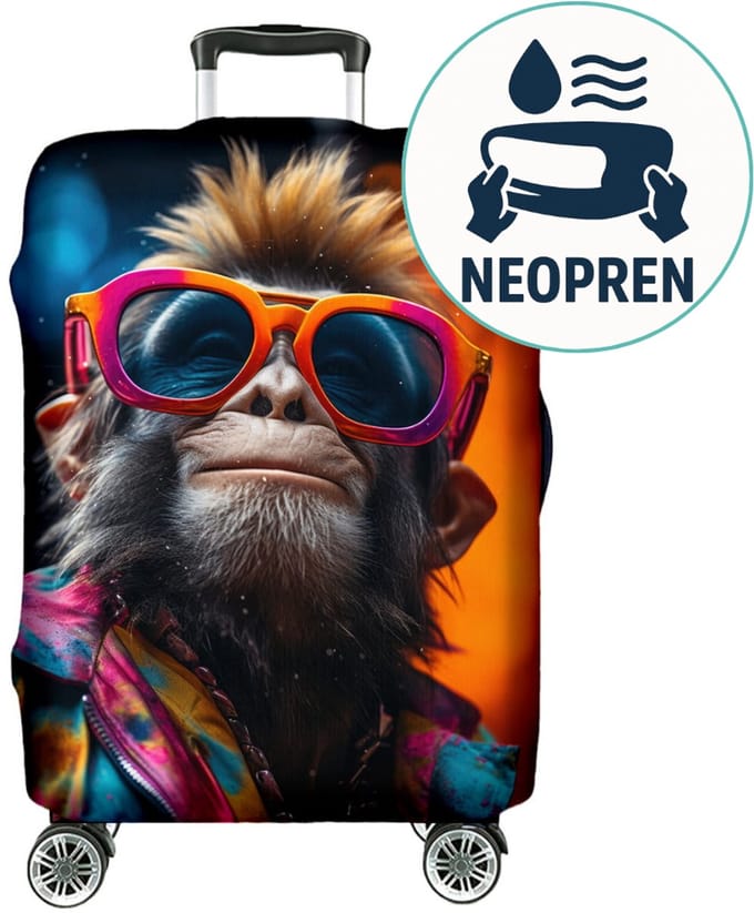 FEROCITY - Kofferhoes M (23"-26") Flexibel - Gemakkelijk schoon te maken - Polyester - Sunglasses Monkey