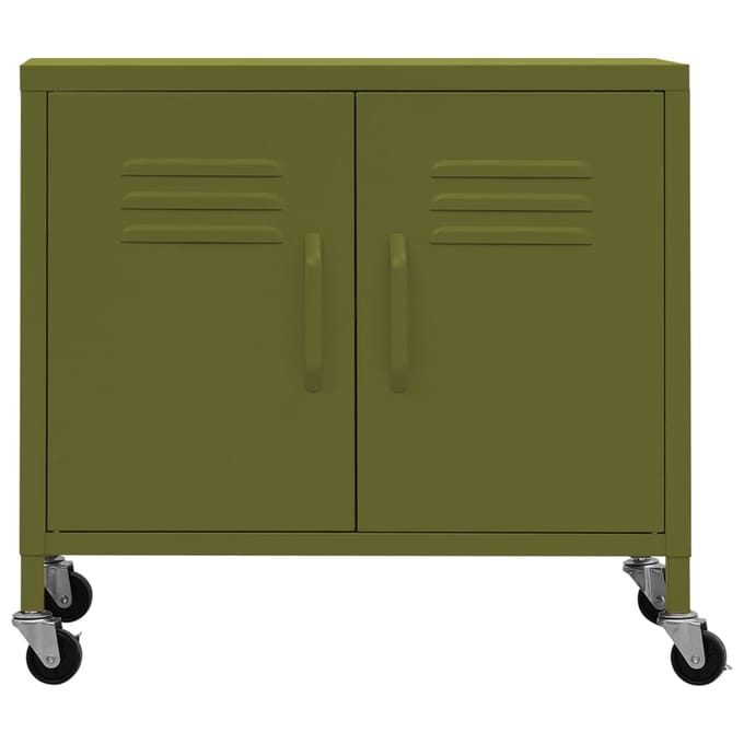 vidaXL - Opbergkast - 60x35x56 - cm - staal - olijfgroen