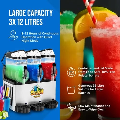 Royal Catering Slush Puppy Machine - 3 x 12 L - LED 10011633