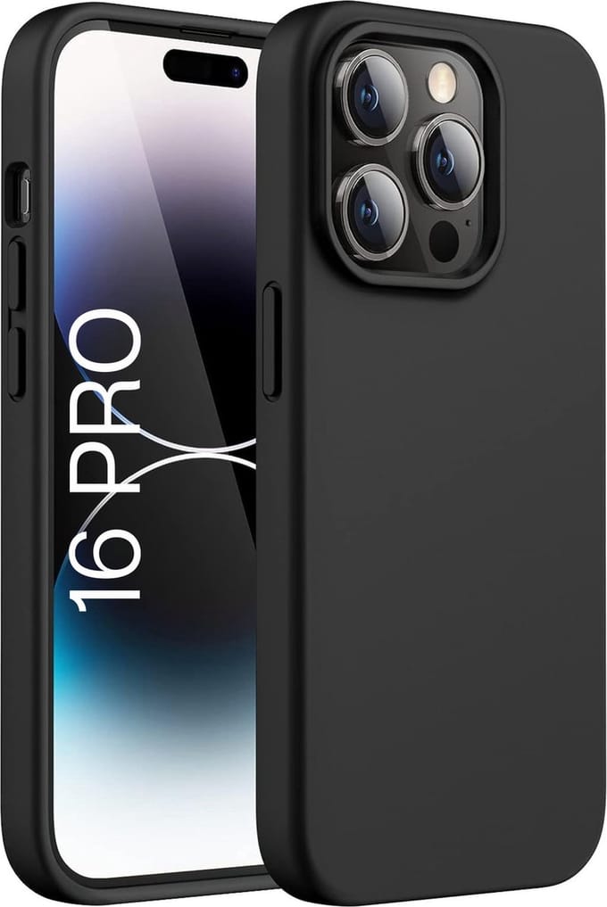 Hoesje voor iphone 16 Pro - backcover Shockproof siliconen Swart