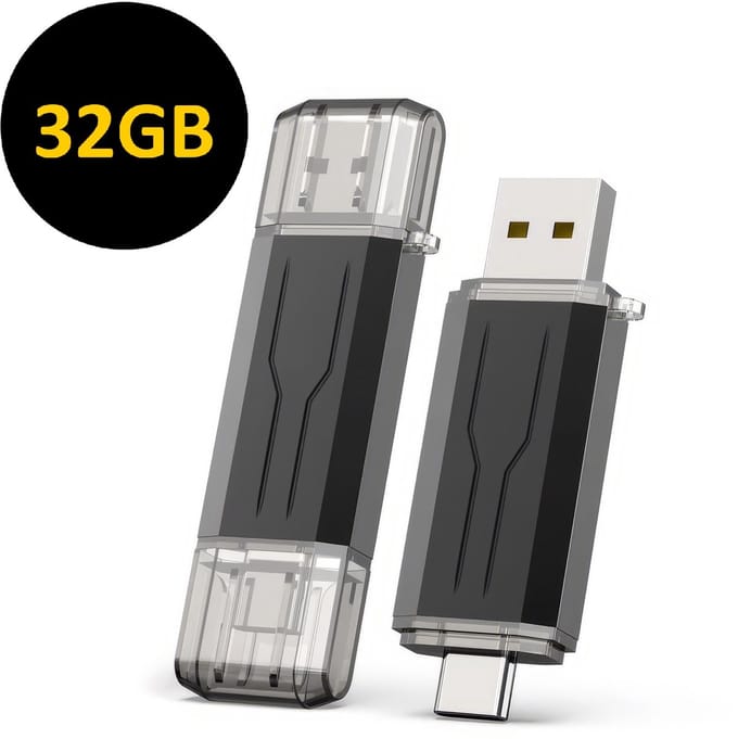 ThunderGold USB Stick 32 GB - USB-Sticks - USB C Stick - USB C en USB A - USB 3.0 - Geschikt voor laptops, smartphones en tablets