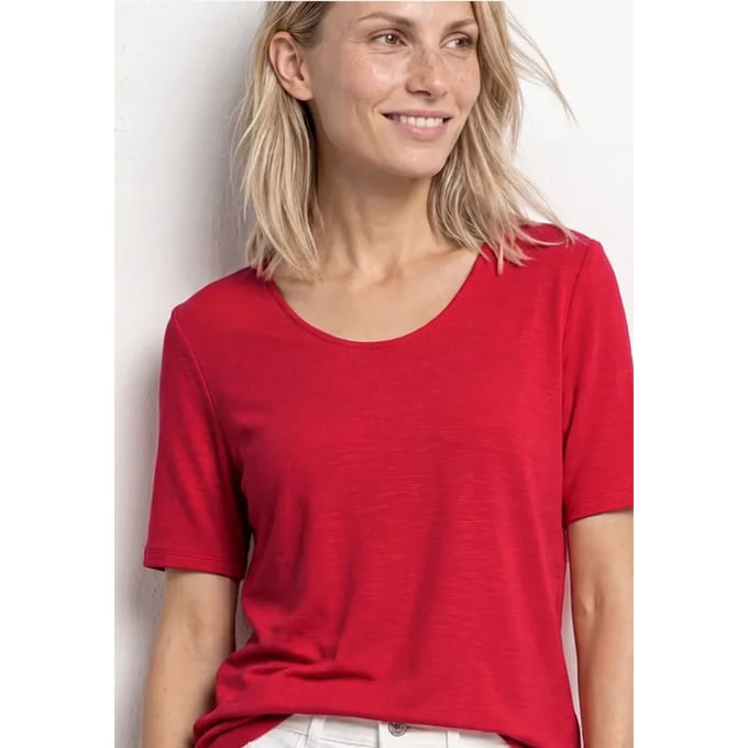 Shirt met korte mouwen en knoopdetail