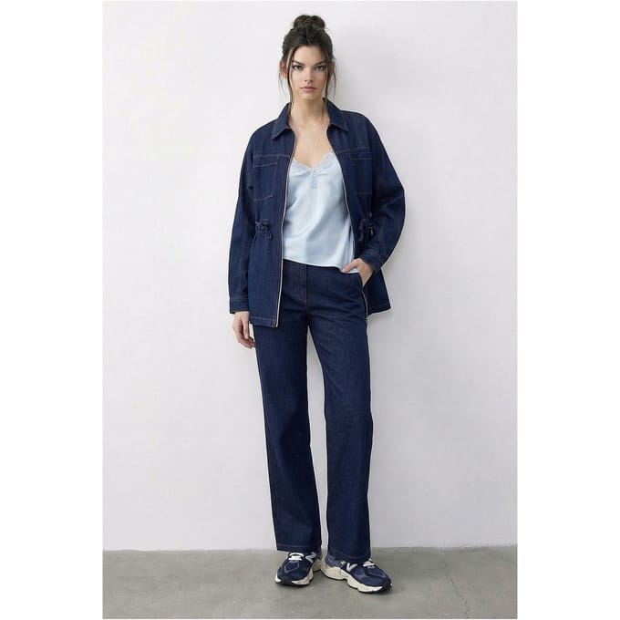 Ritsjack en Broeken Twee-delige Denim Set