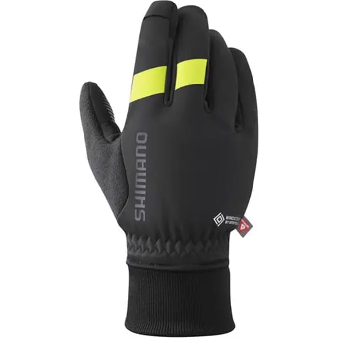Wielerhandschoenen WINDSTOPPER Primaloft, zwart-geel