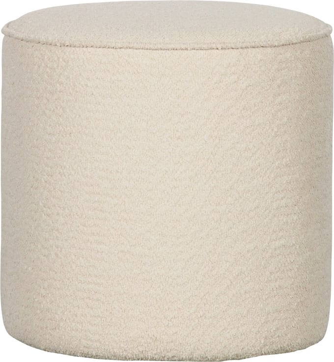 WOOOD Sara Poef Hoog - Boucle - Creme - 46x46x46