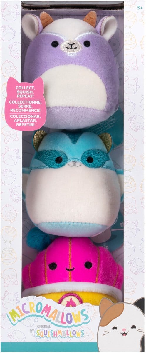 Squishmallows Micromallows 3-Pack Tia, Louden, Mariska Poppetjes en figuren