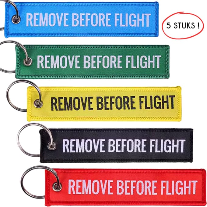 S4D® - Remove Before Flight - Sleutelhanger - Sleutelhanger Auto - Sleutelhangers Volwassenen - Voordeelbundel - Multikleur - 5 STUKS !