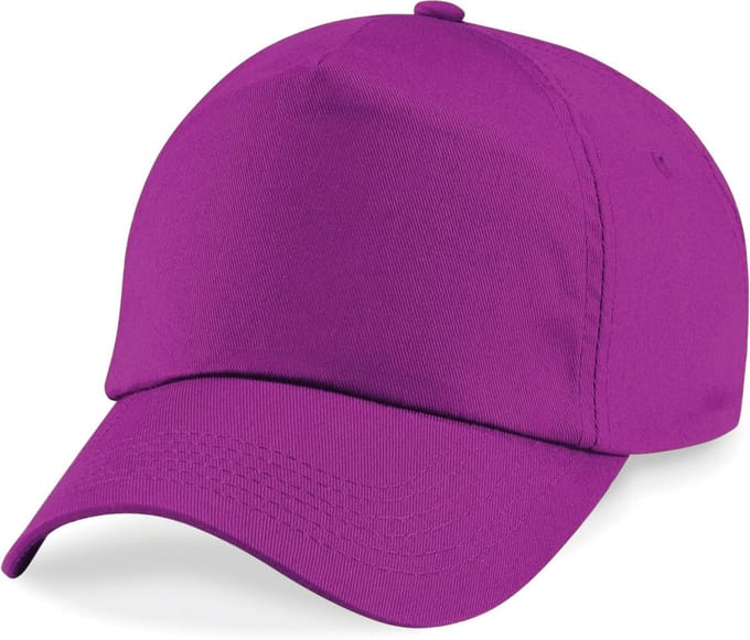 Beechfield Uniseks Effen Originele  Baseball Cap met 5 panelen (Magenta)