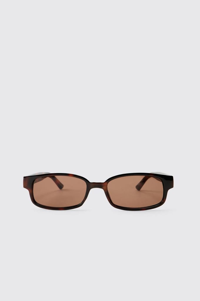 Rechthoekige Zonnebril Met Schildpadmotief | Brown