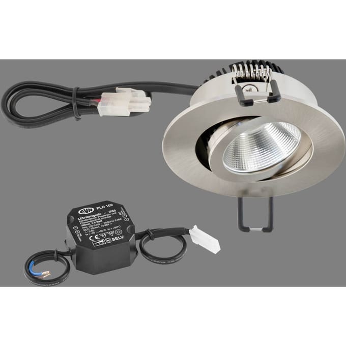EVN PC20 inbouwlamp rond fasedimmer 3000K staal