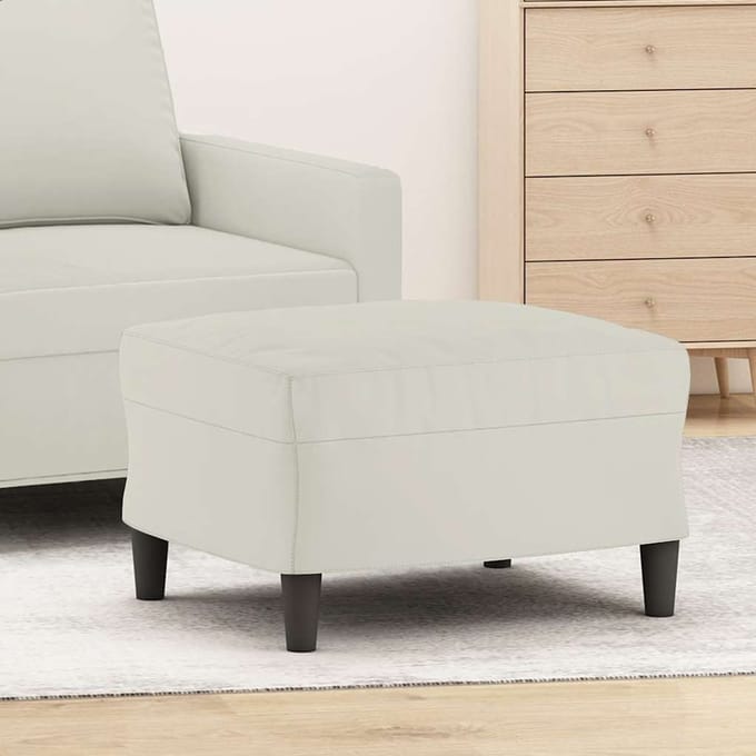 vidaXL - Voetenbank - 60x50x41 - cm - fluweel - crèmekleurig