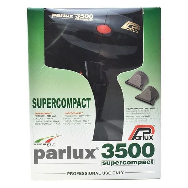 PARLUX Sèche-cheveux - 3500 Supercompact - Débit d'air 73 m3/h - 2000 W - Noir