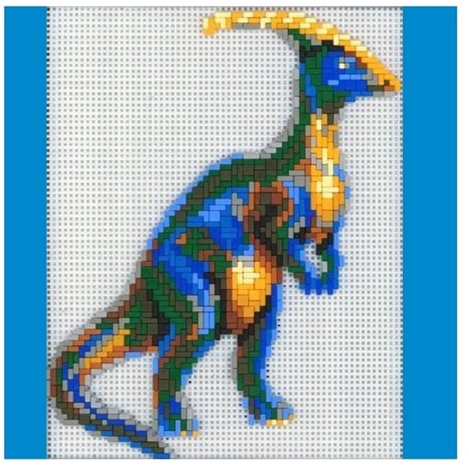Stickit dino parasurolophus, ca. 1.400 steentjes, compatible met Ministeck