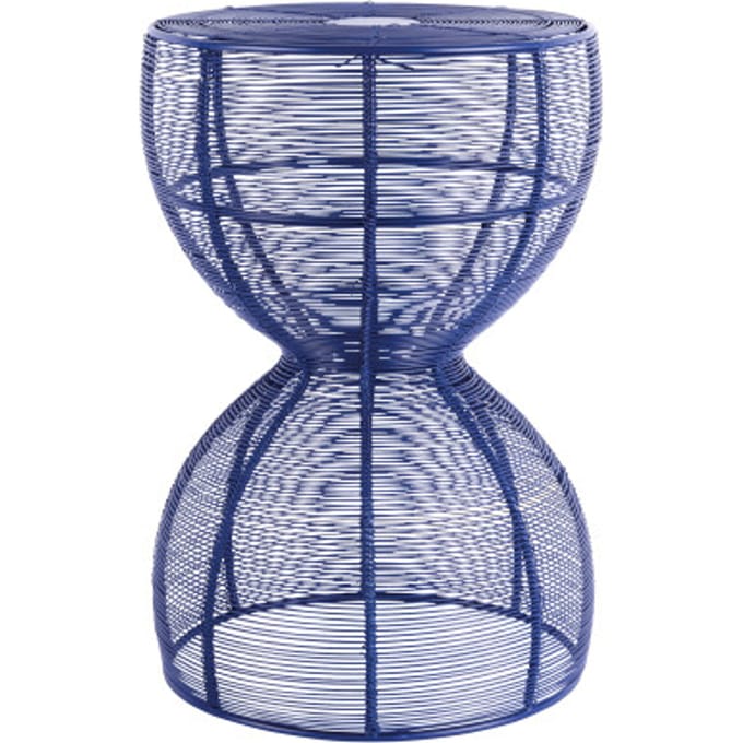 Leitmotiv - Bijzettafel Cuerda Onda - Blauw - 30x30x41 cm