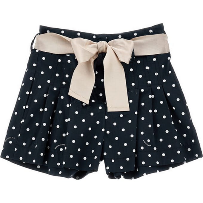 zwart-wit polka dot shorts
